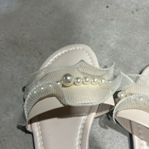 PEARLED DRESSY SLIDES/SANDALS - Picture 7 of 7